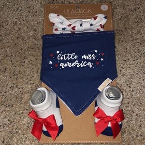 3pc Headband bandana bib sock set